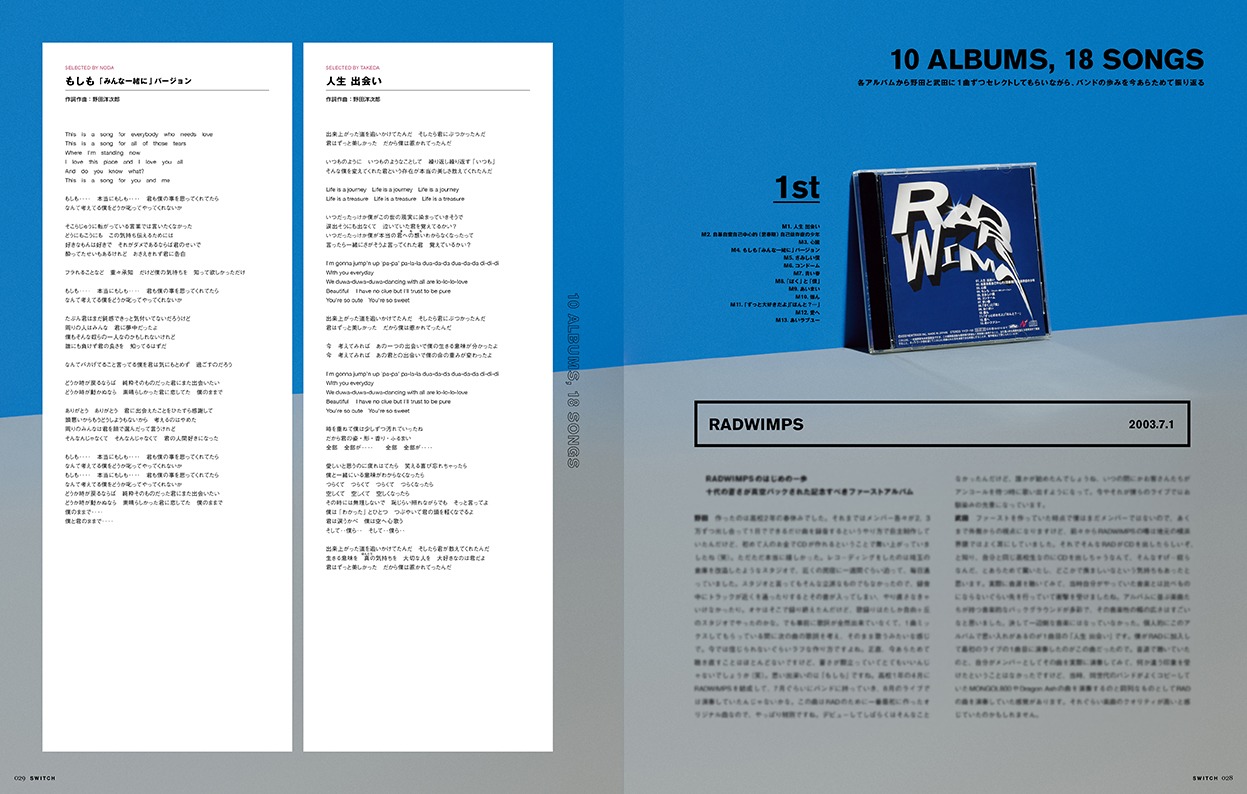 「SWITCH」Vol.40 No.1より。