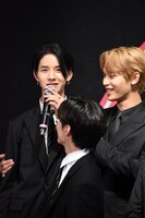 「JO1 EXHIBITION in Gallery AaMo」取材会の様子。