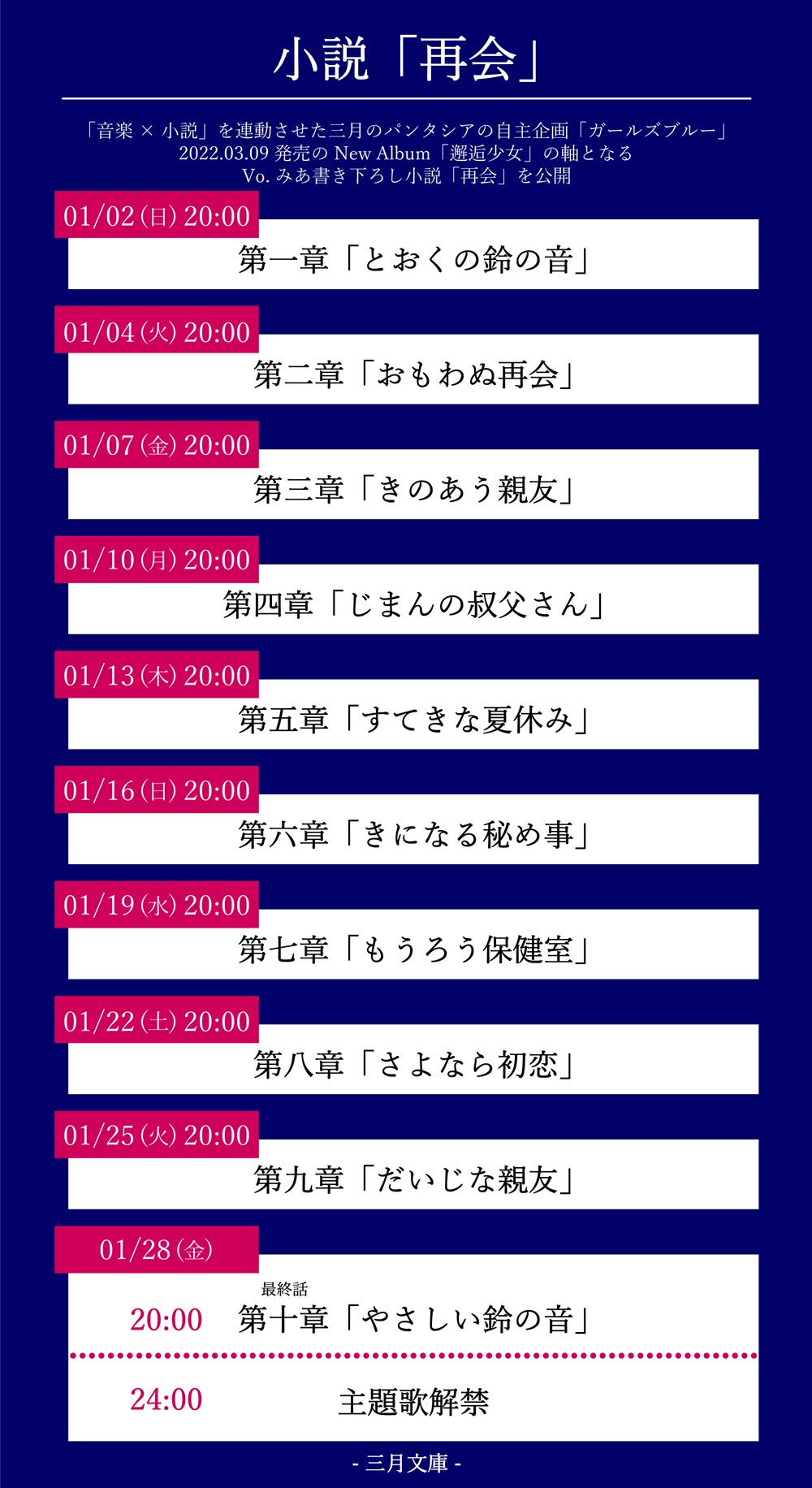 三月のパンタシア「再会」公開スケジュール