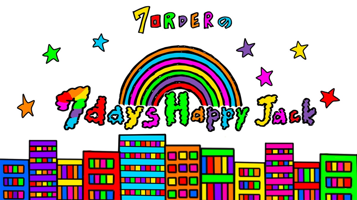 森田美勇人と長妻怜央が手がけた「7days Happy Jack!」タイトルイラスト。