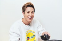 もつ鍋が完成して喜ぶRIKUさん。