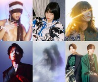 上段左からAisho Nakajima、あの、小林私、下段左からSIRUP、mekakushe、諭吉佳作/men。