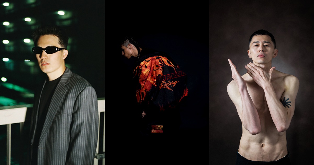 「FNMNL Presents 3S vol.4」出演者。左からACE COOL、homarelanka、Otagiri。