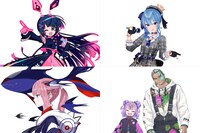 上段左から月ノ美兎、星街すいせい、花譜、BOOGEY VOXX。