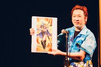 ネタを披露するノブオ（ペンギンズ）。（撮影：西槇太一）