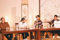 左から櫻田泰啓（Key）、河村“カースケ”智康（Dr）、三浦淳悟（B / ペトロールズ）、橋本直（銀シャリ）。（Photo by TAICHI NISHIMAKI）