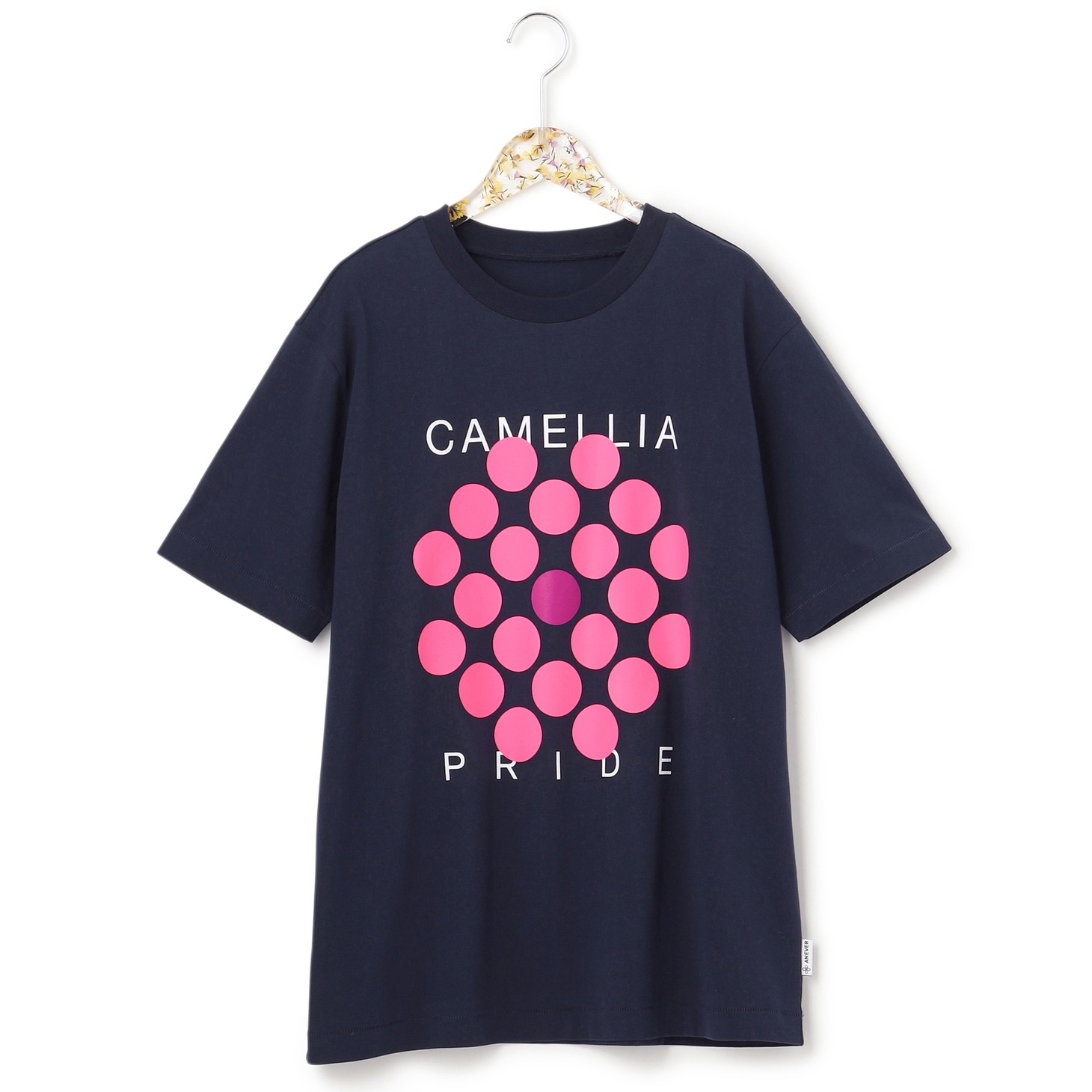DOT FLOWER T-SHIRT CAMELLIA
