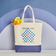 DOT FLOWER TOTE GENTIAN
