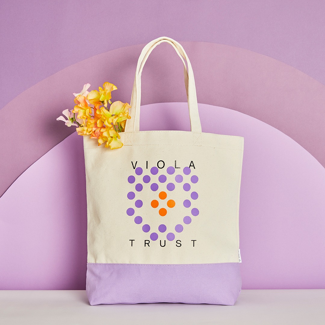 DOT FLOWER TOTE VIOLA