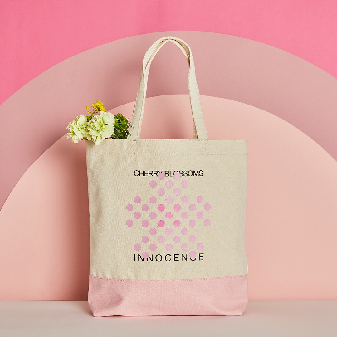 DOT FLOWER TOTE CHERRY BLOSSOMS
