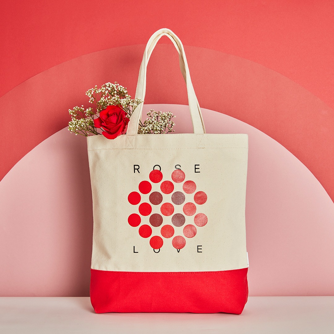 DOT FLOWER TOTE ROSE