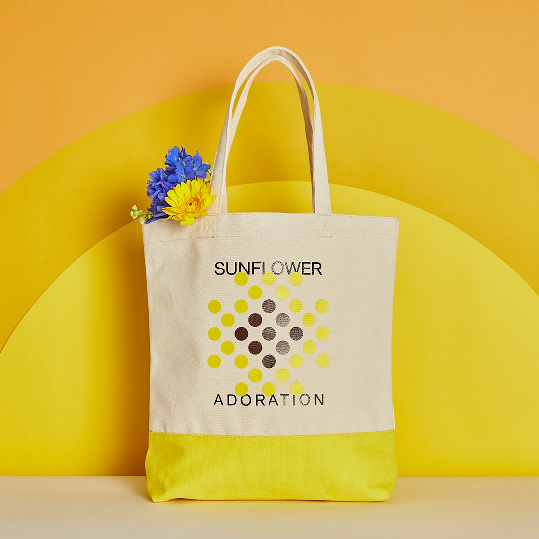 DOT FLOWER TOTE SUNFLOWER