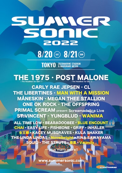 「SUMMER SONIC 2022」TOKYOの出演者