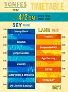 「YON FES 2022」4月2日公演タイムテーブル