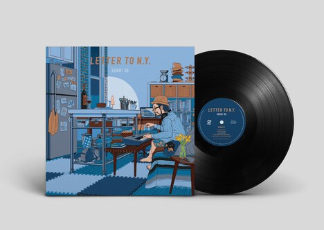 大江千里「Letter to N.Y.」ジャケットと盤面。