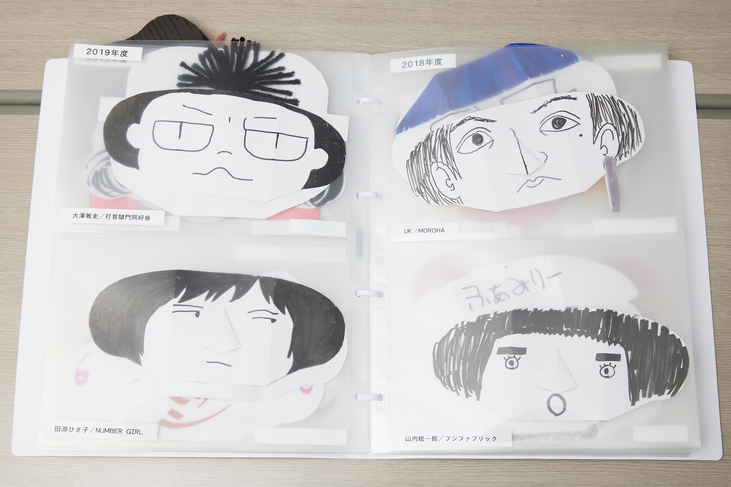 左下が田渕ひさ子、右上がUKの人形の顔。（撮影：梅原渉）