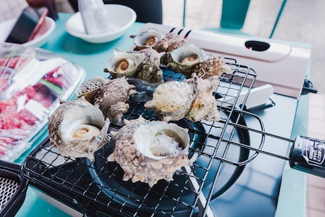 さざえの網焼き