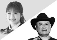 左から渋谷凪咲（NMB48）、ハリウッドザコシショウ。(c)テレビ朝日