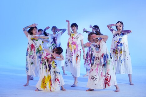 アップアップガールズ（仮）。ミュージックビデオ撮影の様子。