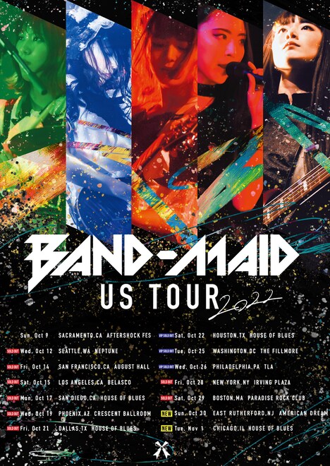 「BAND-MAID US TOUR 2022」フライヤー