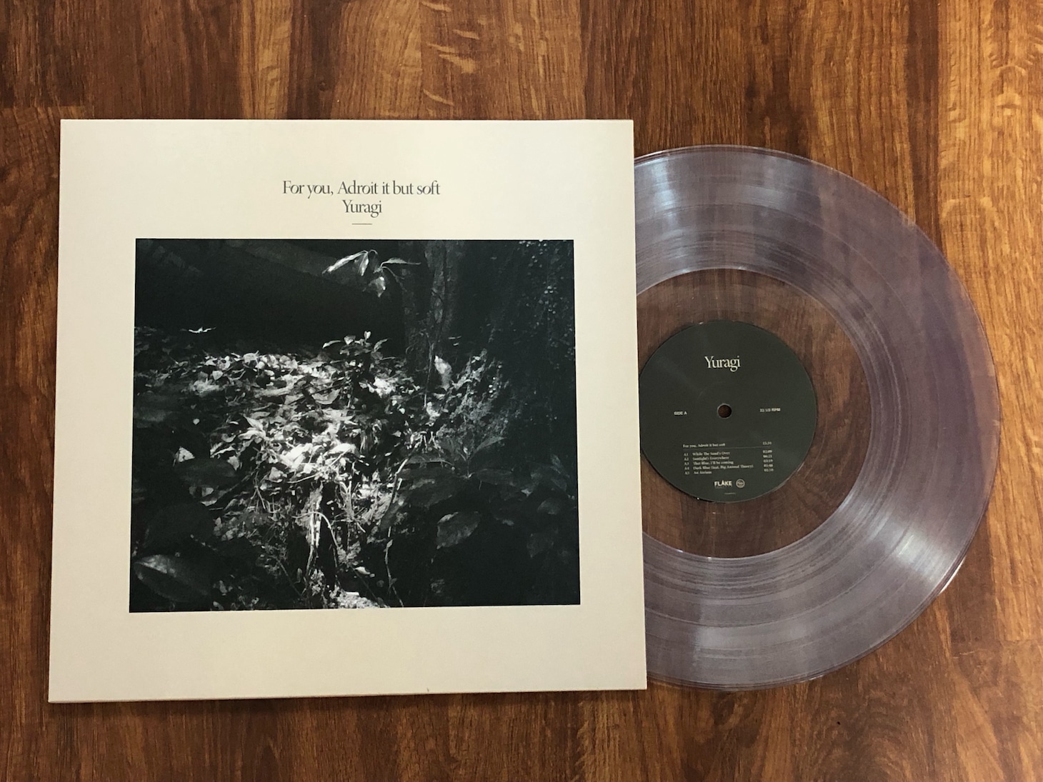 揺らぎ「FOR YOU, ADROIT IT BUT SOFT」ジャケットと盤面。