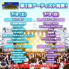 京都大作戦」1週目にスカパラ、WANIMA、ウルフルズ、ヤバT、NAMBA69 
