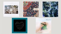上段左からOfficial髭男dism「HELLO EP」、sumika「Harmonize e.p」、Aimer「ninelie EP」、下段左からマカロニえんぴつ「愛を知らずに魔法は使えない」、milet「Flare」のジャケット。