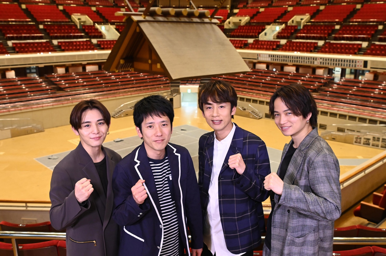 左から山田涼介、二宮和也、中丸雄一、菊池風磨。(c)日本テレビ
