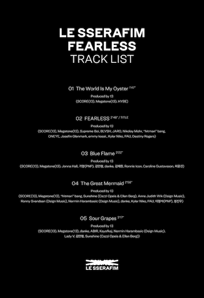 LE SSERAFIM「FEARLESS」トラックリスト