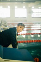 温水プールとRIKU。