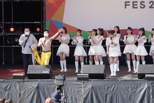 NMB48のライブ後トークの様子。