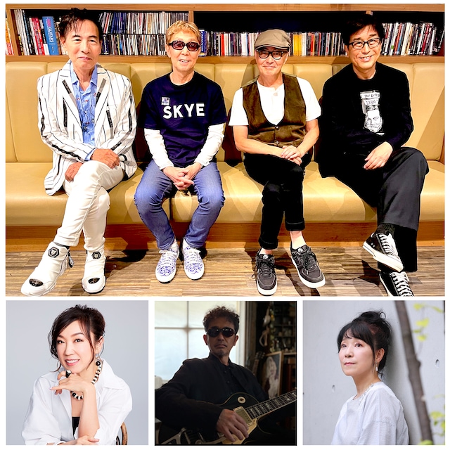 SKYEとゲストの荒井由実、奥田民生、尾崎亜美。