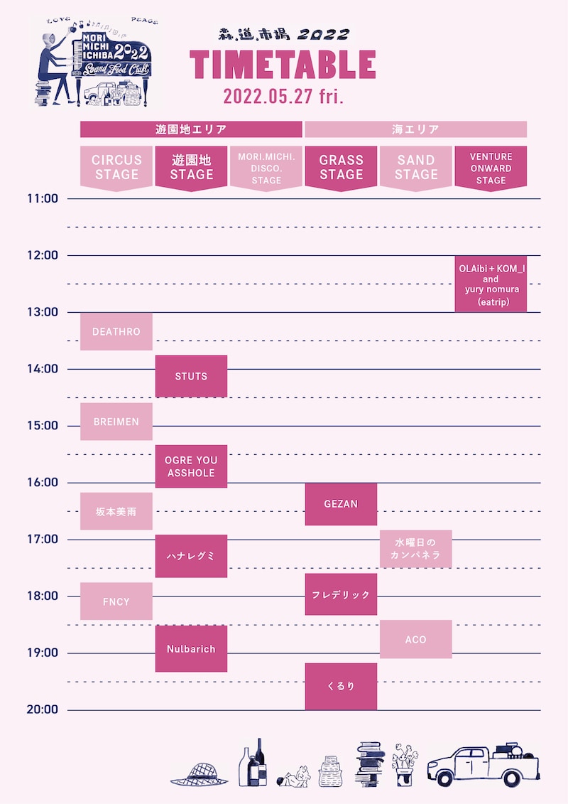 「森、道、市場2022」5月27日（金）タイムテーブル