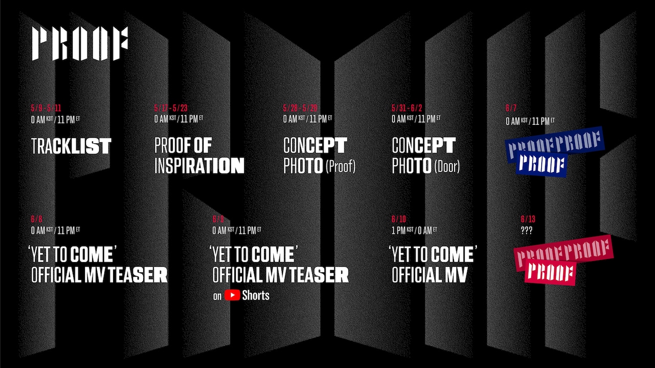 BTS「Proof」プロモーションスケジュール