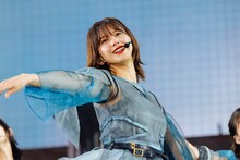 櫻坂46として最後のステージに立つ渡邉理佐。（撮影：上山陽介）