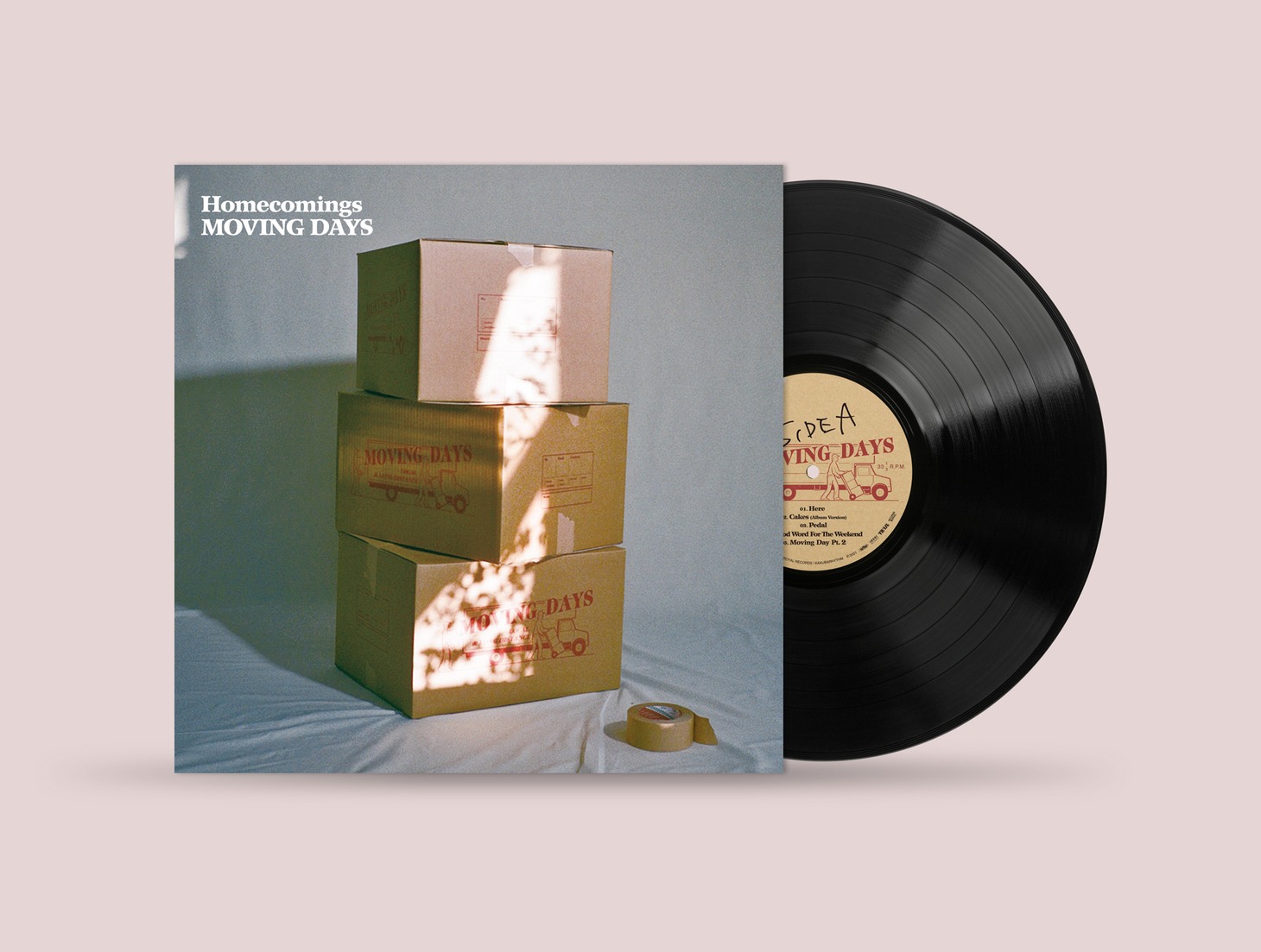 Homecomings「Moving Days」ジャケットと盤面。