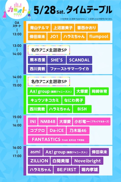 「カミオト－上方音祭－」タイムテーブル