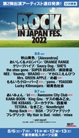 「ROCK IN JAPAN FESTIVAL 2022」出演アーティスト