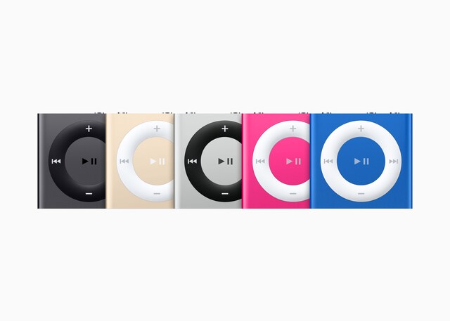 iPod Shuffle。2015年7月15日に発表された第4世代。
