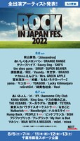 「ROCK IN JAPAN FESTIVAL 2022」出演アーティスト