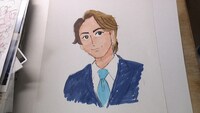 わたせせいぞうが描いた亀梨和也の似顔絵。（写真提供：NHK）