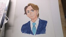 わたせせいぞうが描いた亀梨和也の似顔絵。（写真提供：NHK）