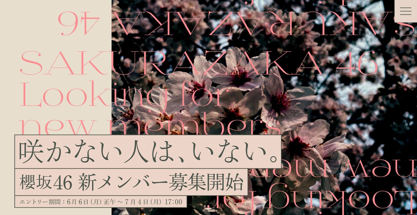 「櫻坂46 新メンバーオーディション」ビジュアル