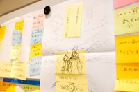 ポスタービジュアルを考えるための付箋。