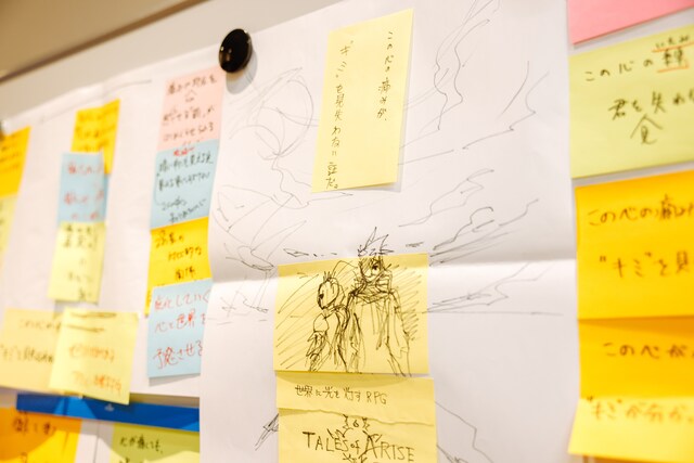 ポスタービジュアルを考えるための付箋。