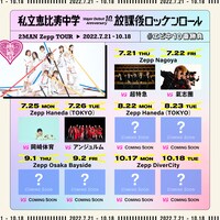 「私立恵比寿中学 Major Debut 10th Anniversary 2MAN Zepp TOUR『放課後ロッケンロール』」告知ビジュアル