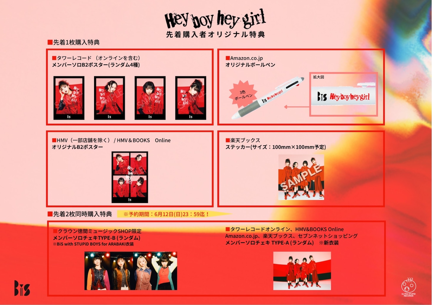 BiS「Hey boy hey girl」購入特典一覧