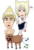 曽山一寿が描き下ろしたヒャダインとみゆはん。