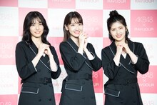左から下尾みう、柏木由紀、村山彩希。