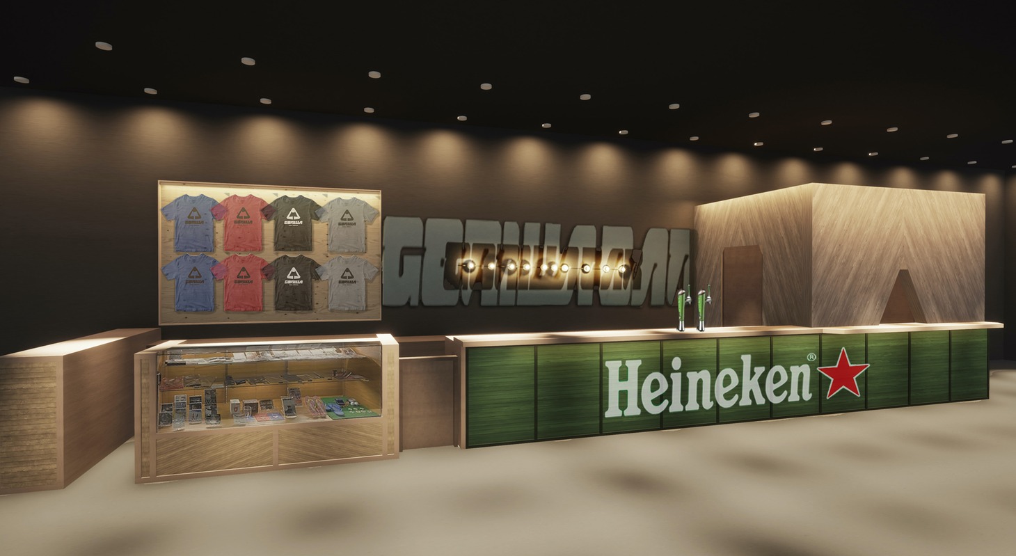 GORILLA HALL OSAKAの2階バーカウンターのイメージ。